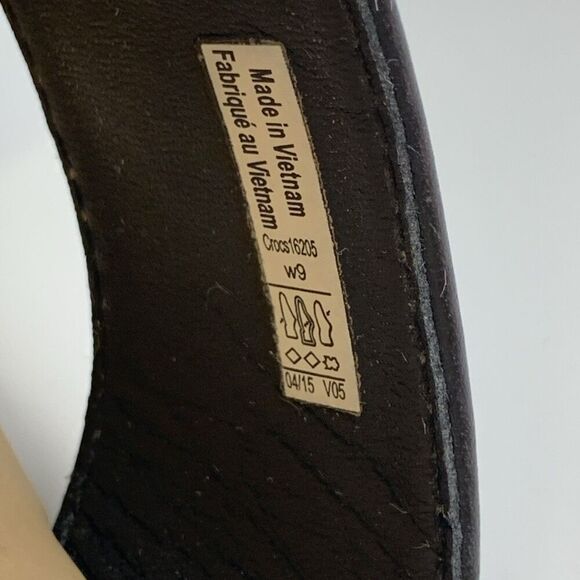 Crocs A-Leigh Leather Wedge Sandal Black Cork Slip On Comfort 16205 Womens 9 - Picture 10 of 14